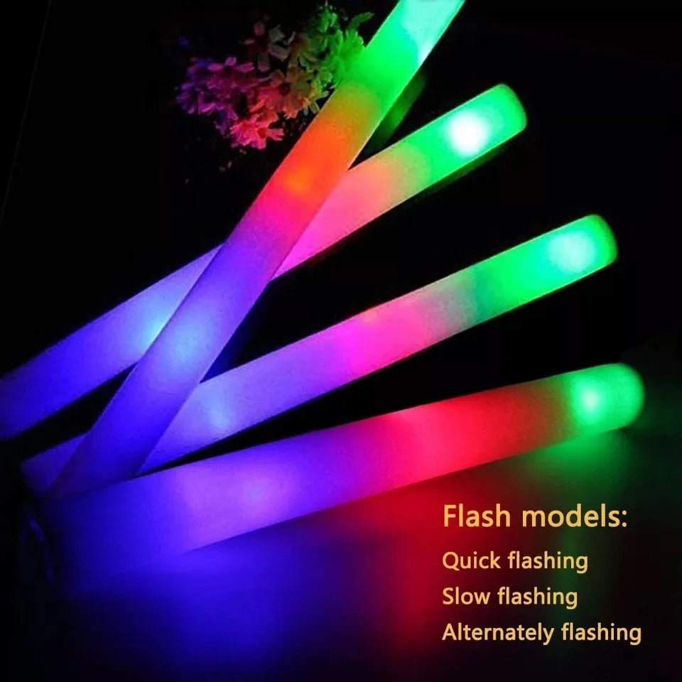 LED Foam Glow Sticks, 100 Pack