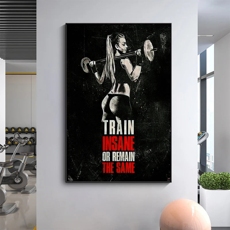 Muscle Motivation Inspirational Quotes Bodybuilding Wall Art Canvas Painting Posters Picture For Gym Fitness Office Home Decor