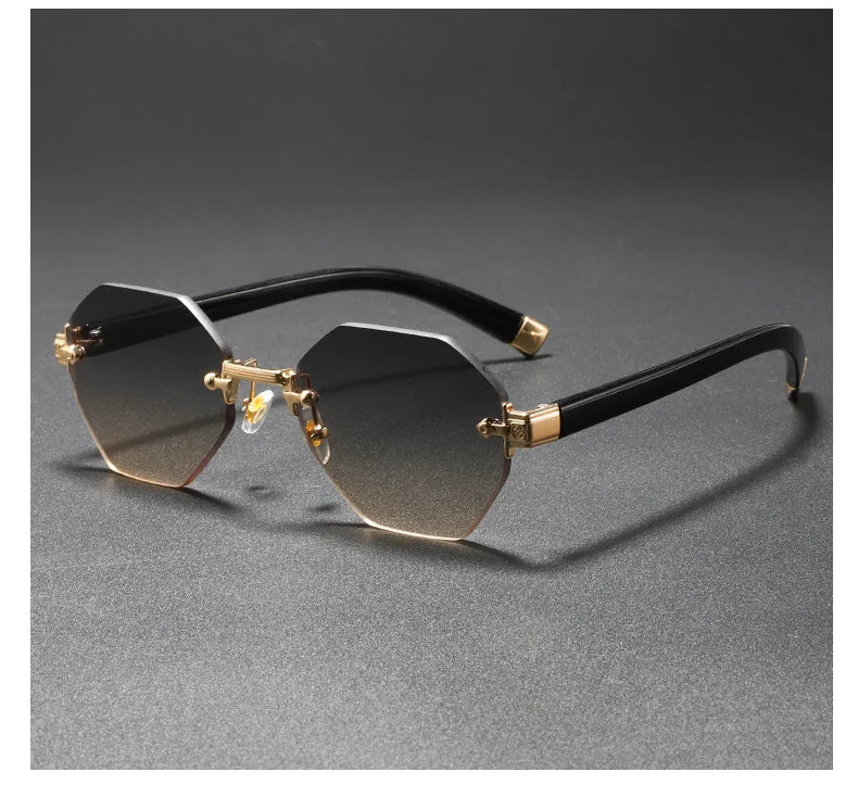 2025New Man Woman Rimless sunnies Gradient UV400 Fashion Trend Fashion Show Sun Glasses