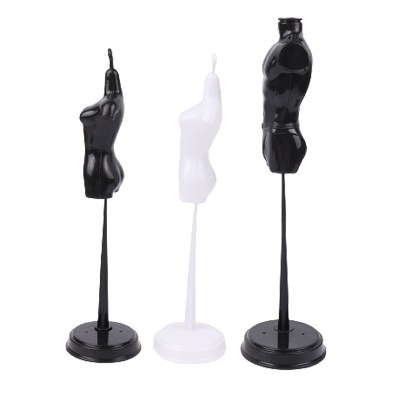 Innovative Scale 1:6 Mini Black White Display Stand Holder Standing Toy Doll Accessories Dress DIY Clothes Mannequin Model