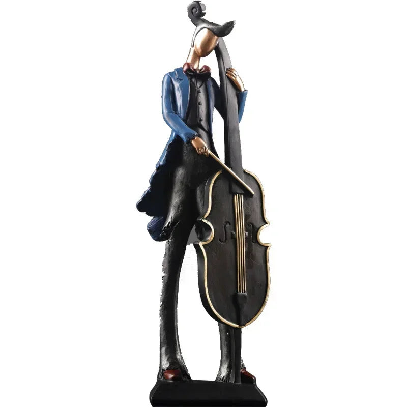 Vintage Play An Instrument Band Decoration Art Character Model Statue Creativity Figurines For Interior Desk Accessories Crafts