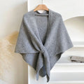 Casual Solid Color Knitted Shawl Thickened Soft Triangle Scarf Winter Warm Neck Wrap Wool Blended Shawl