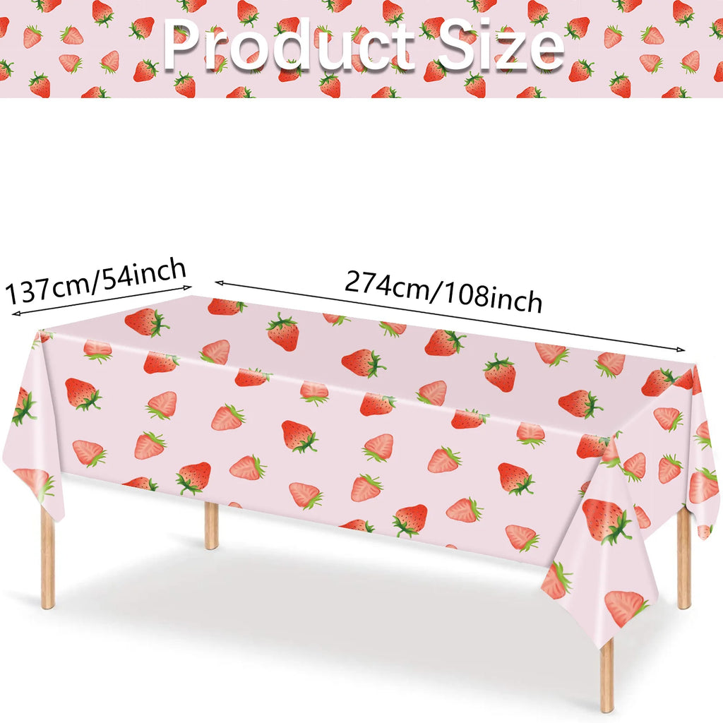 Strawberry Sets Birthday Decoration Party Disposable Paper Napkins Cups Plates Tablecloths Party Supplies