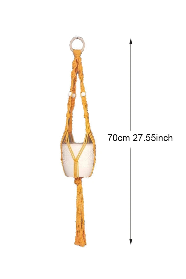 Colourful Boho Macrame Plant Holder Hand Woven 100% Cotton Flower Pot Hanger Hanging Basket For Indoor Plants Bonsai Home Decor