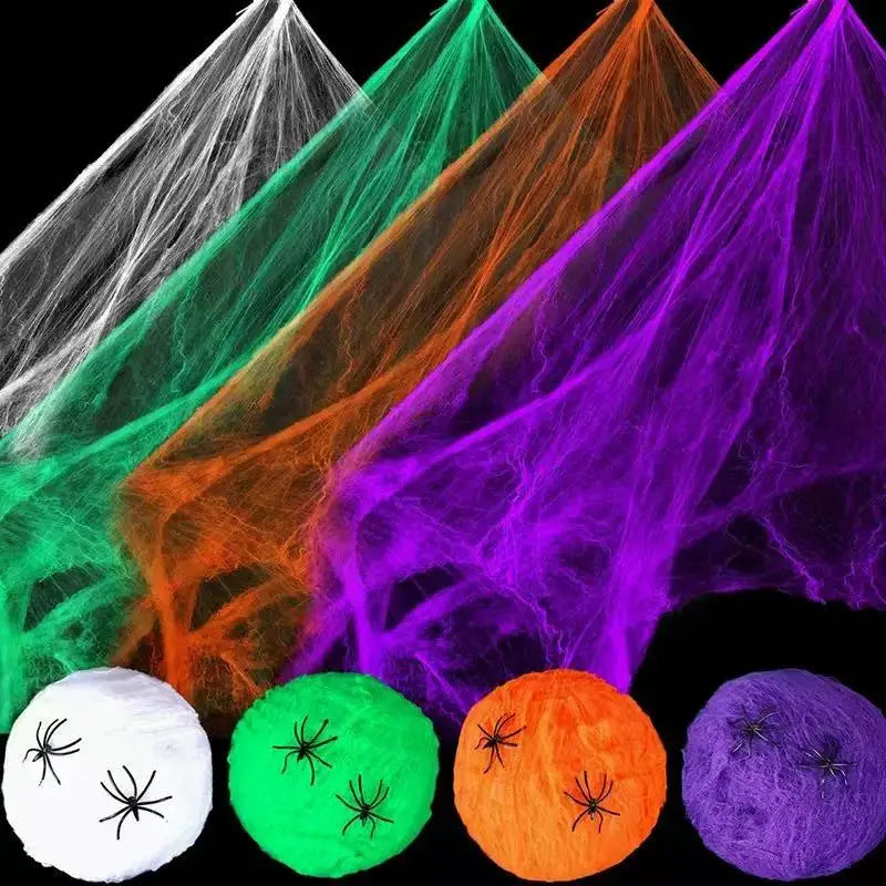Stretchy Artificial Spider Web with Spider