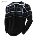 Men's T-Shirt Fashion Striped 3D Print Long Sleeve T Shirt Man