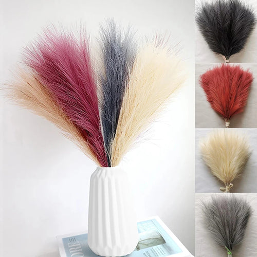 10pcs Artificial Pampas Grass Simulation Feather Wedding Props Reed Home Decor Supplies Table Colorful Pampas Grass 시뮬레이션 풀