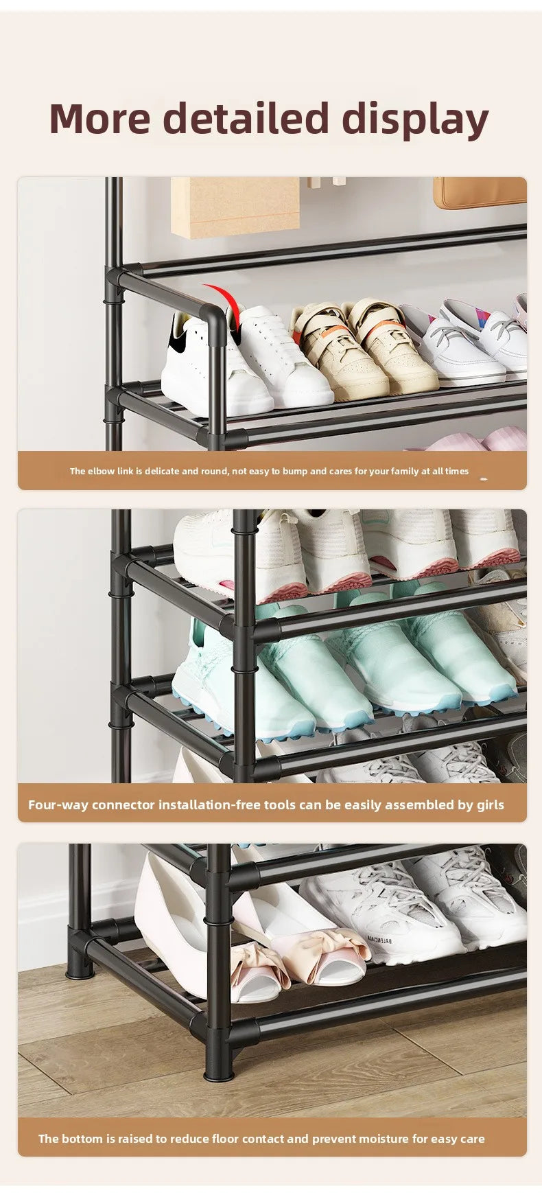 Multi-layer Door-mounted Shoe Hat Rack - Simple Assembly Household