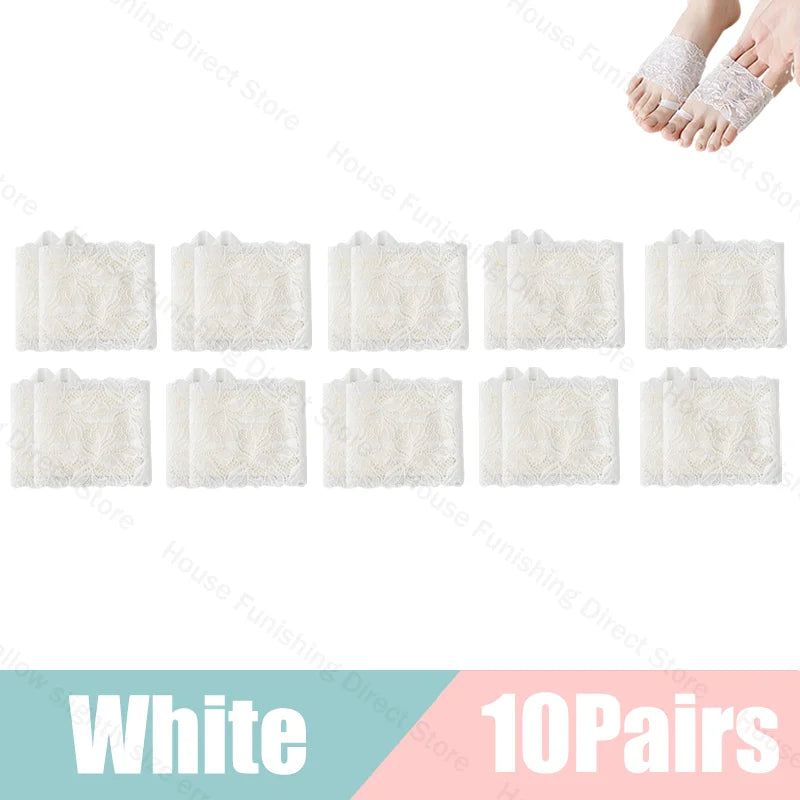 Summer Thin Lace Invisible Socks Split Toe Forefoot Socks for Women High Heel Slippers Shoes Breathable Lace Socks for Halloween