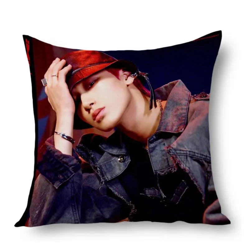 San Ateez Pillow Cover Bedroom Home Office Decorative Pillowcase Square Zipper Pillow Cases Satin Fabric Eco-Friendly WJY