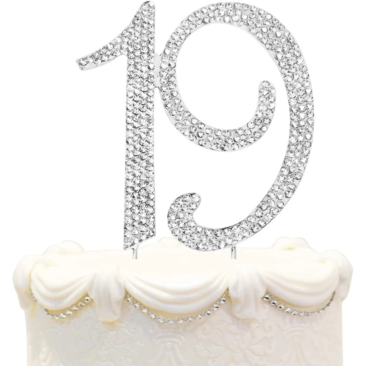 25 Cake Topper Sparkly Crystal Rhinestones Cake Topper Cake Decoration for 25th Birthday Party or or 25th Wedding Anniversary