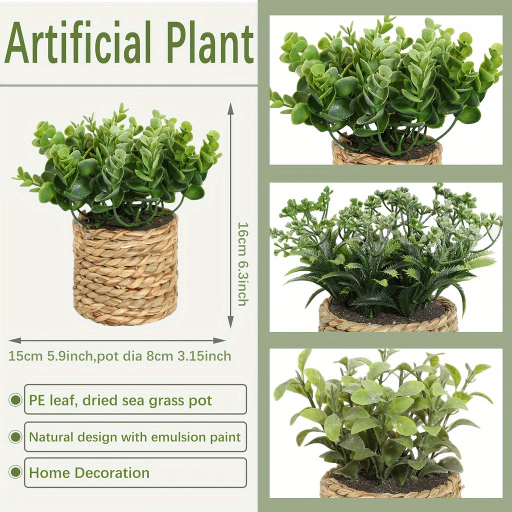XIYA Flower Green Artificial Plants Eucalyptus Flowers Woven Small