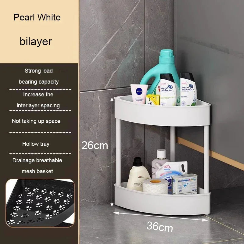 Rolling Cart Storage Rack 2/3/4 Tier Gap Storage Shelf Movable Bathroom Triangle Storage Rack Floor-standing Corner Shelf