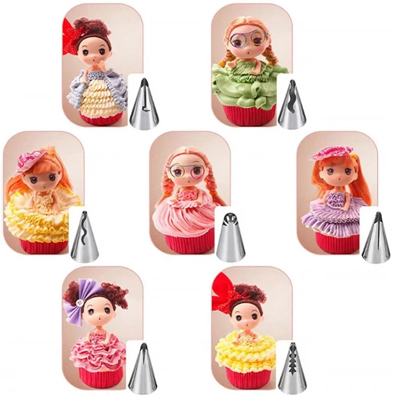 8/10pcs Russian Piping Tips Set Icing Piping Nozzles Reusable Frosting Pastry Bags Fondant Smoother Cake Baking Decorator Tool