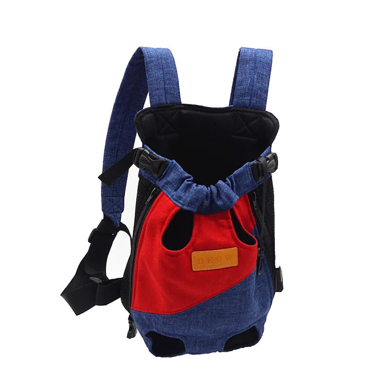 Canvas Pet Backpack Carrier For Small Medium Dog French Bulldog Chihuahua Outdoor Travel Shoulder Front Back Chest Cat Carrying