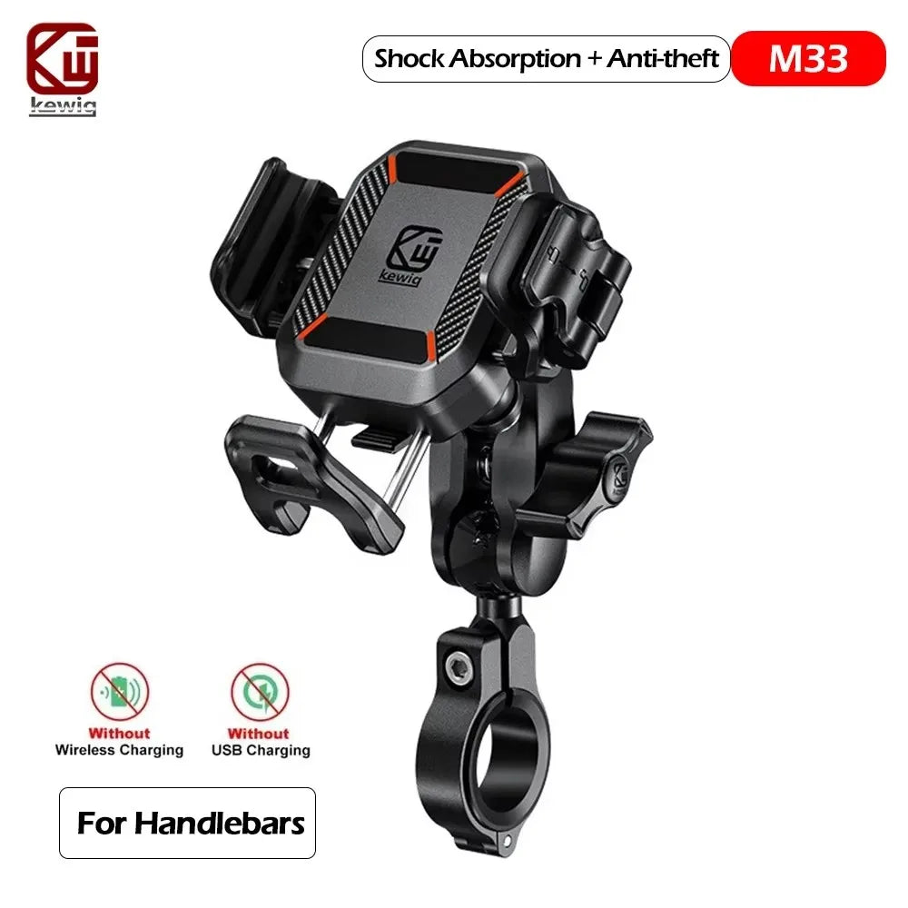 Upgraded Motorcycle Phone Holder 15W Wireless Charger QC3.0 USB Fast Charging Moto Handlebar Bracket GPS Shockproof Stand