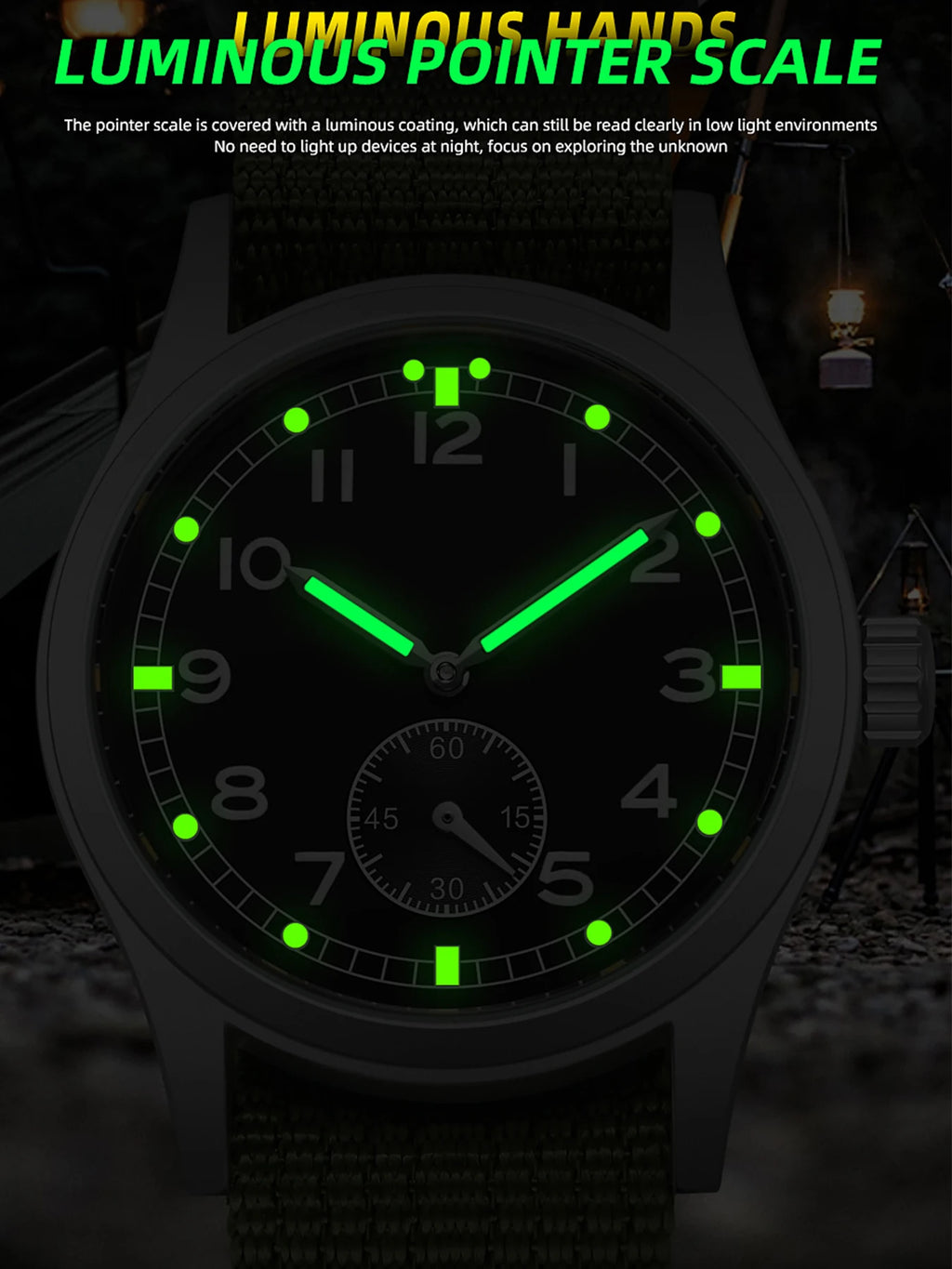 TPW Luminous Men's Vintage Military Field Watch Retro Quartz 38mm