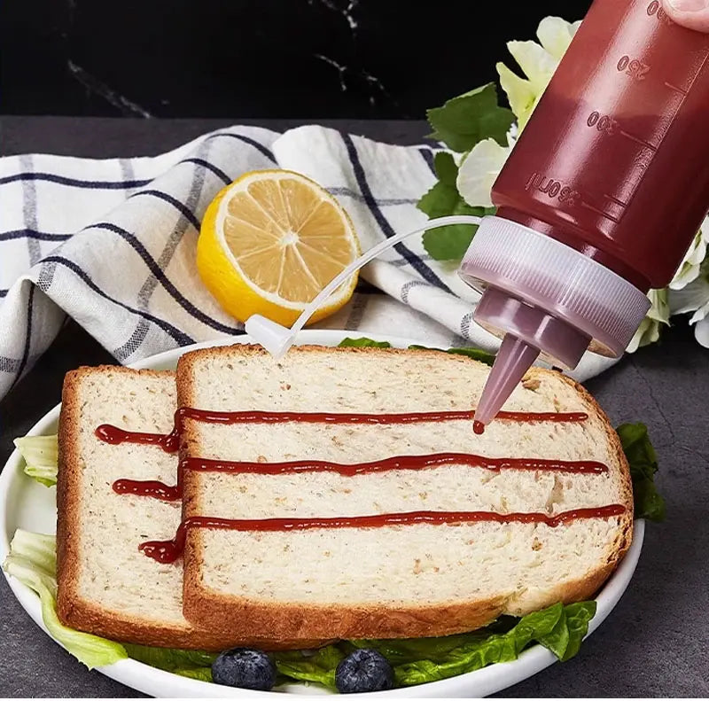 Large Squeeze  Condiment Squeeze Bottles Hot Sauces Olive Oil Bottles Ketchup Mustard Dispensers Kitchen Accessories Gadgets
