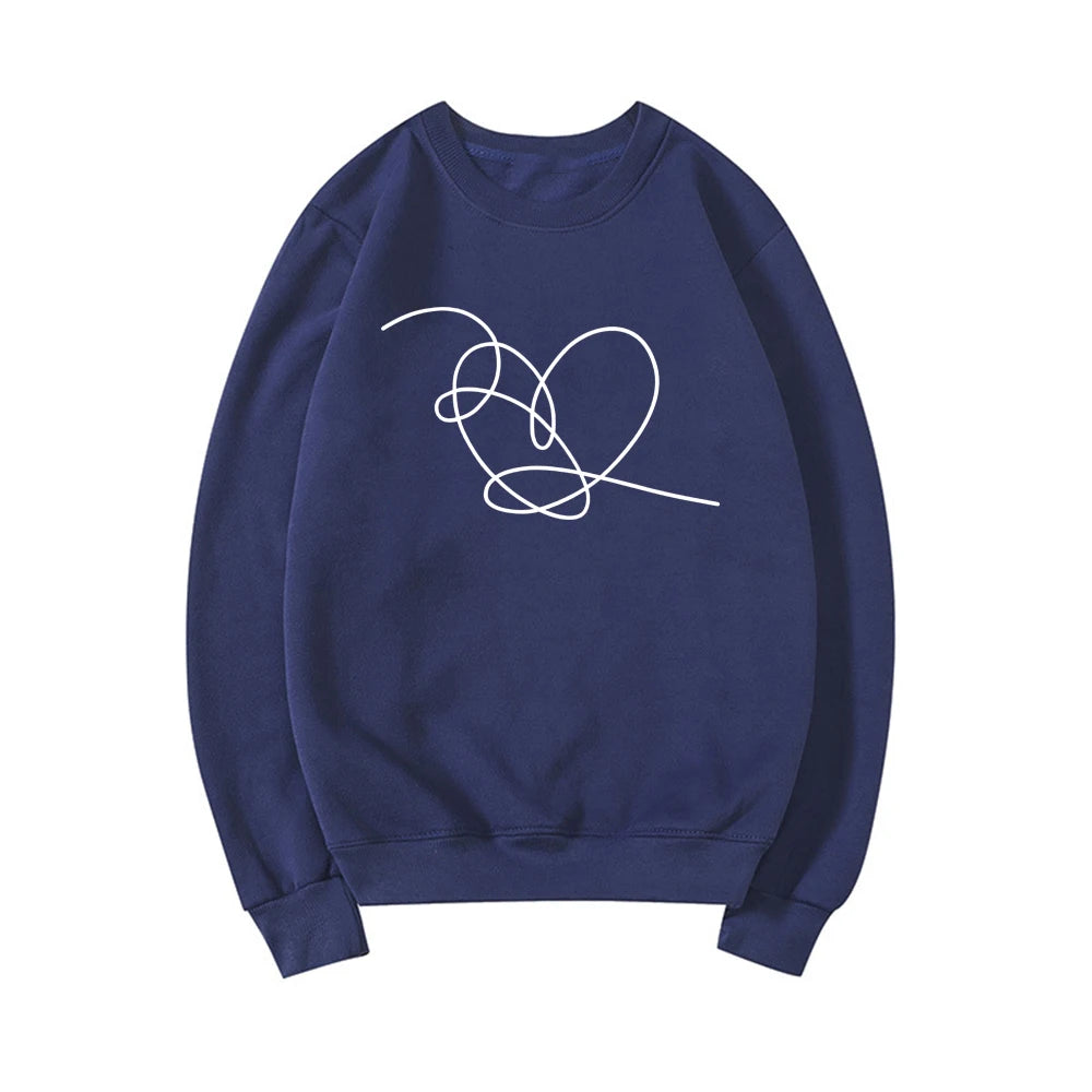 Love Yourself Heart Sweatshirt Love Yourself Tear Hoodie Heart Pullovers Women Long Sleeve Crewneck Sweatshirts Casual Hoodies
