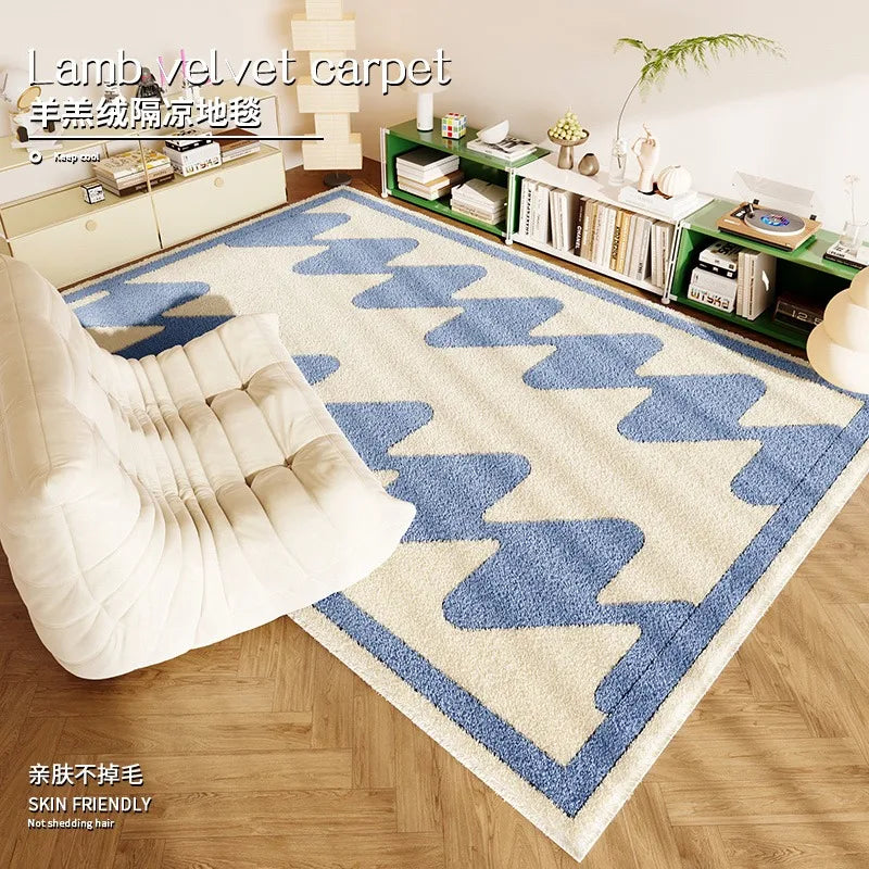 Living Room Carpet Fashion Art Plaid Bedroom Bedside Mat Popular Cloakroom Leisure Area Coffee Table Plush Rugs Ковер Tapis 러그
