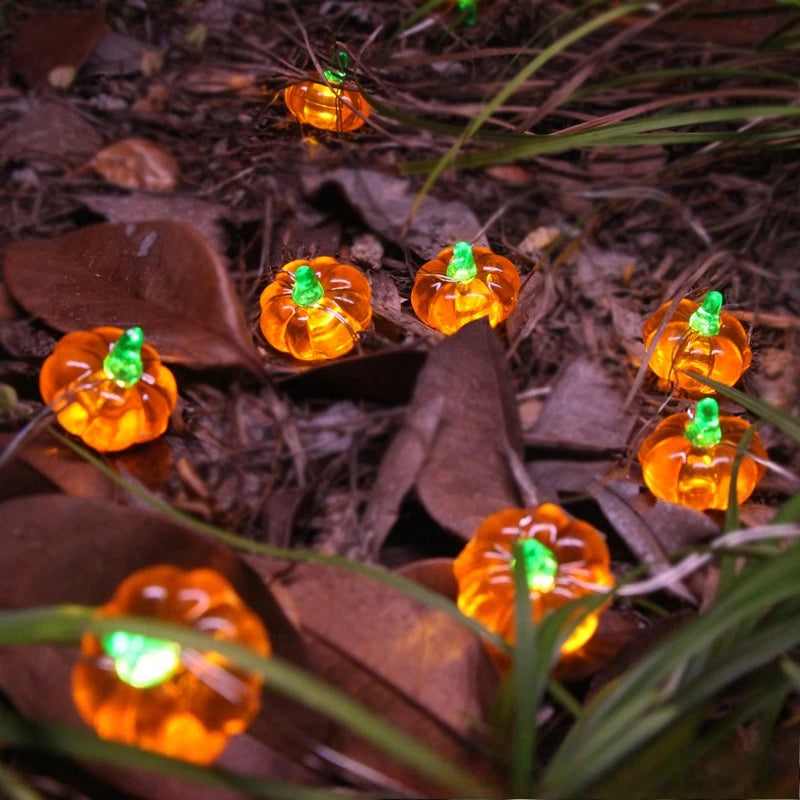 Pumpkin LED String Lights Portable 1M 10 Led Garland Happy Halloween Party Decoration for Home Bar Atmosphere Thanksgiving Decor