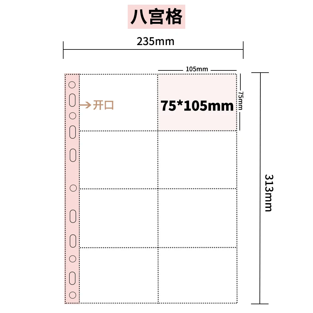 10Pcs A4 Double Sided Photo Sleeves Pages -Thick Clear Photo Album Inserts For Trading Cards, Postcards, Polaroids, Laser Ticket