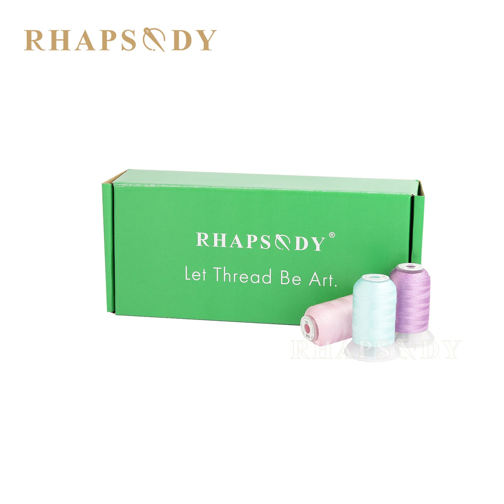 Rhapsody 40WT Polyester Embroidery Machine Thread 550Y 60 Colors Brother Babylock Janome Singer Pfaff Husqvarna Bernina Sewing