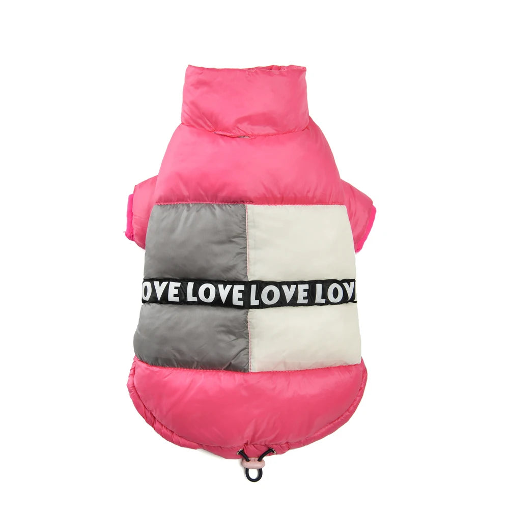 Warm Pet Clothes Waterproof Button Costume For Small Dogs Winter Cute Splicing Puppy Jacket Coat Chihuahua French Bulldog Outfit