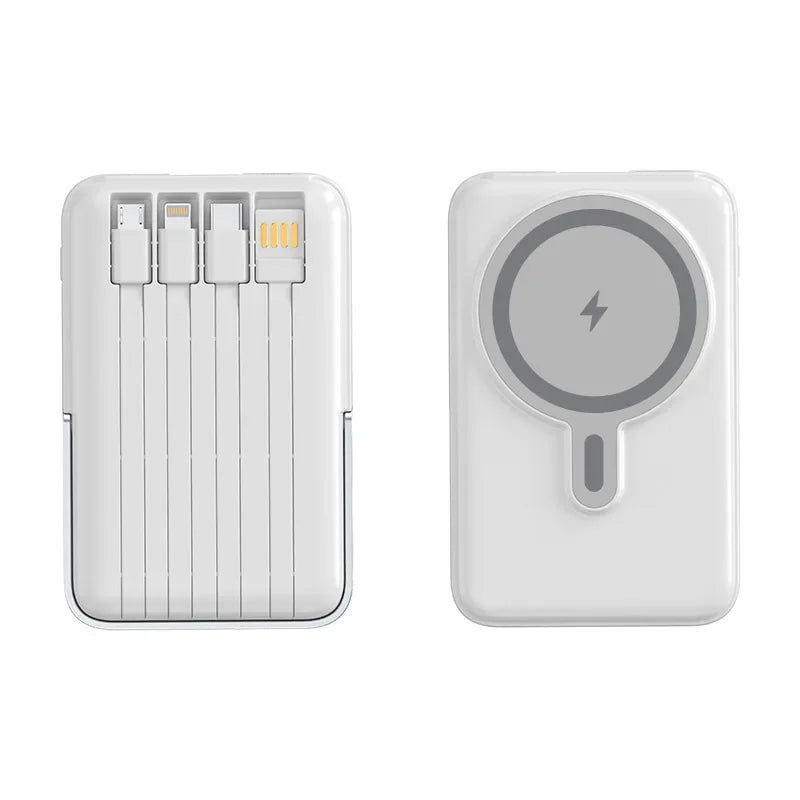 PD 22.5W Fast Charging Power Bank 20000mAh Magnetic Wireless Charger for iPhone 15 14 Samsung Xiaomi Powerbank Built USB C Cable