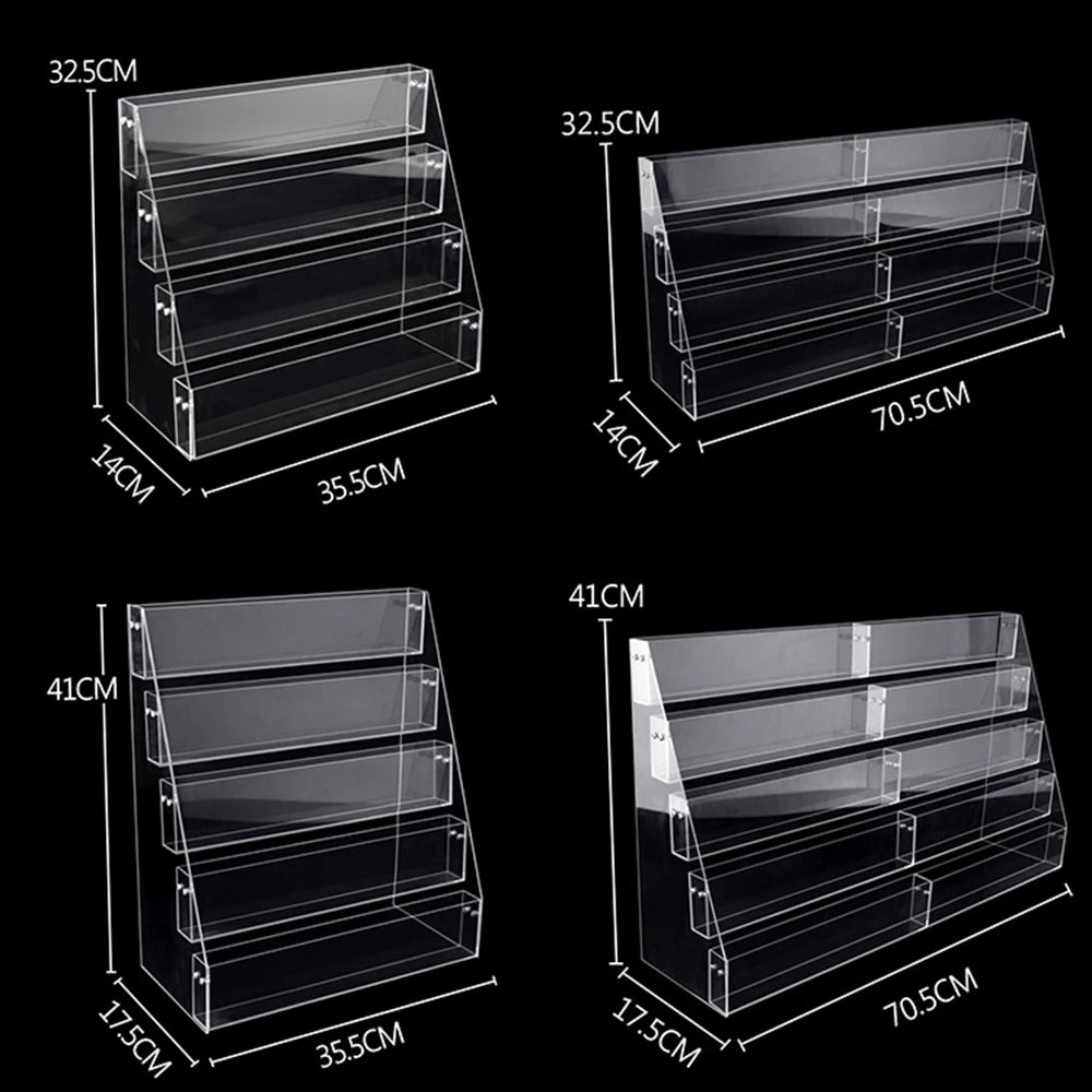 Transparent Display Stand Bookshelf Magazine Notebook Comic Storage Rack Desk Organizer Facial Mask Light Disk Storage Shelf