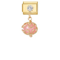 Y2K Elegant Design Bow Heart Golden Pendant Italian Chain Charm