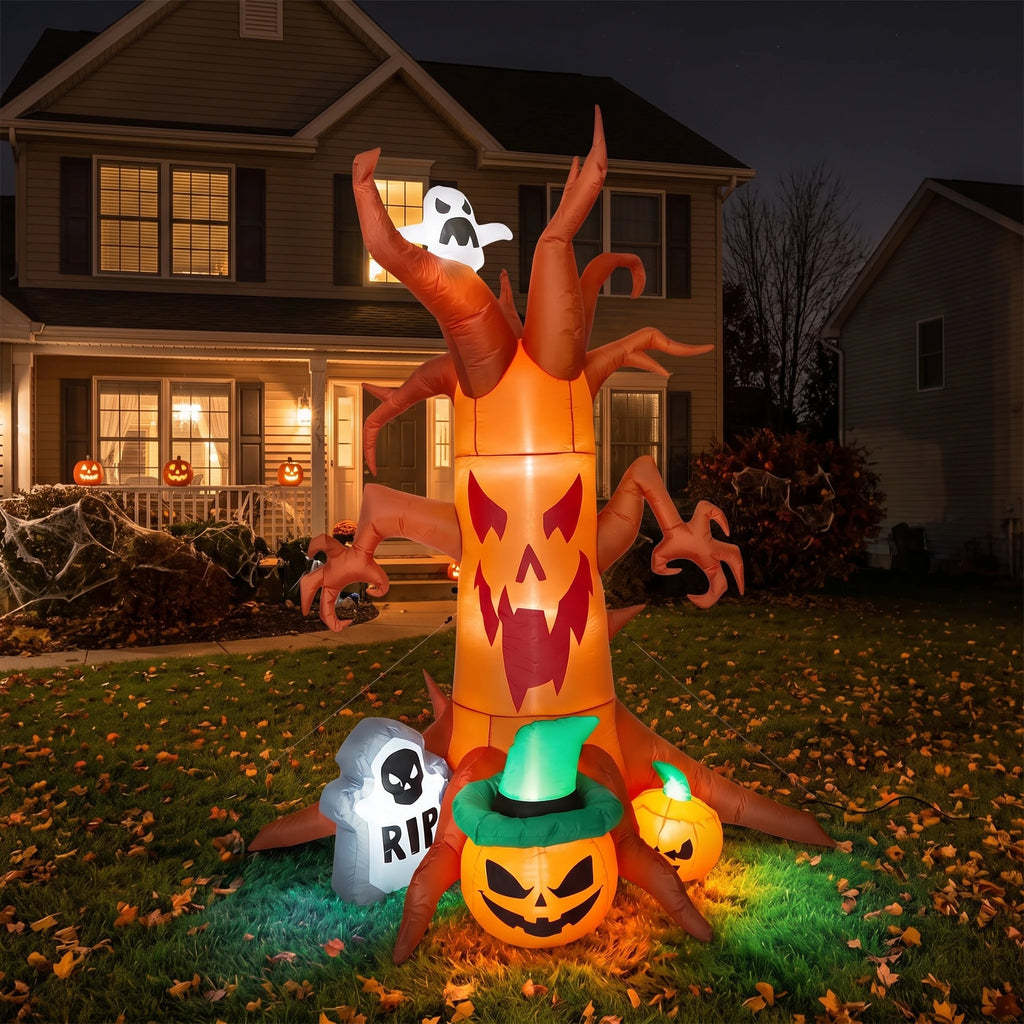8ft 240cm Giant Halloween Inflatable Spooky Tree With Ghost
