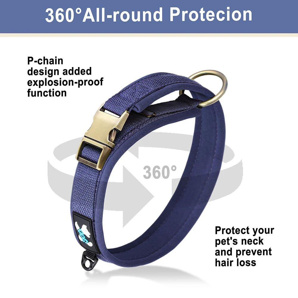 Soft Padded Dog Collar Durable Nylon Dog Collars Necklace Adjustable Pet Necklaces for Small Medium Large Dogs French Bulldog