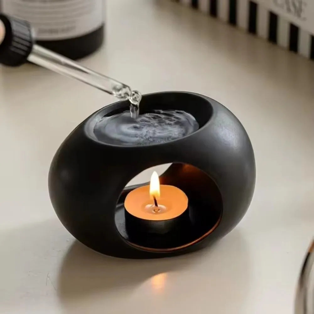 Ceramic Essential Oil Burner Minimalist Modern Aromatherapy Burner Decorative Candle Heating Holder Bedroom