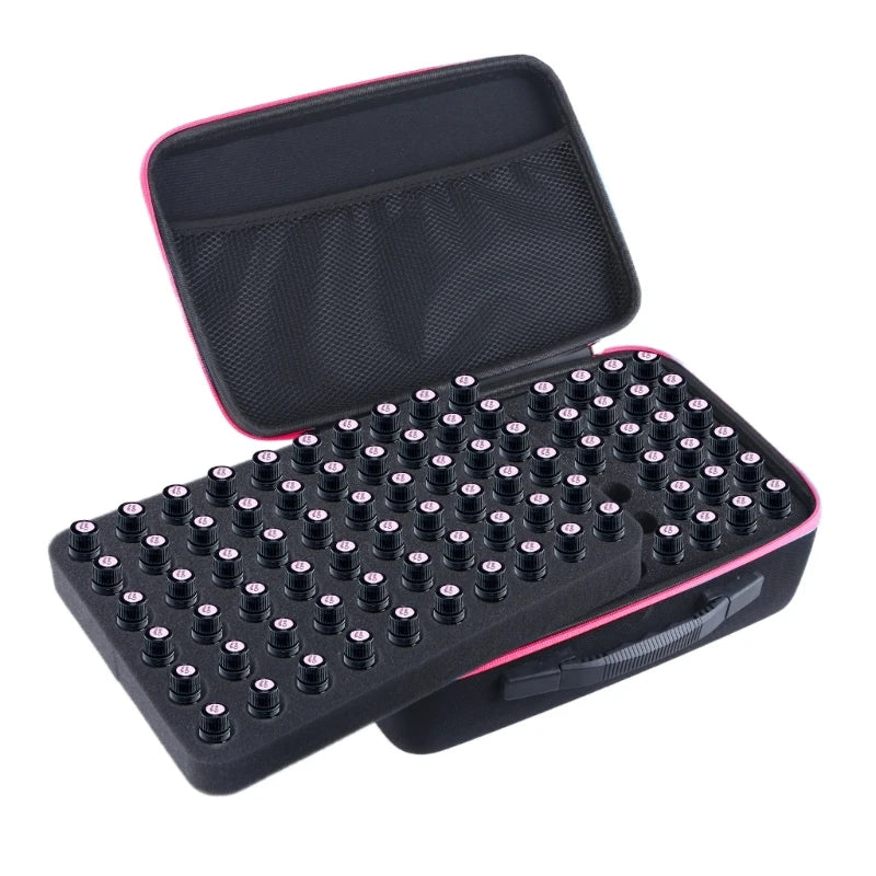 Sleek Essential Oil Storage Bag 120 Girds Storage For 5-10ML Bottles Sturdy EVA Travel Case For Home Travel Presentations