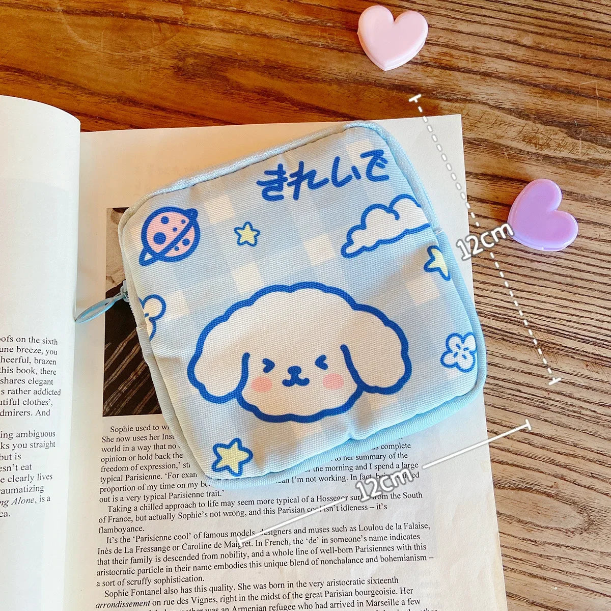 Women Girls Kawaii Napkin Sanitary Pads Bag Pouch Organizer Cosmetic Makeup Tampon Bags Cute Travel Gadgets Lipstick Storage Bag