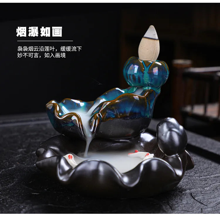Creative Home Decor Backflow Stick Incense Burner Ceramic Censer Home Decoration Use In Home Teahouse Zen Yoga Decor Ornament
