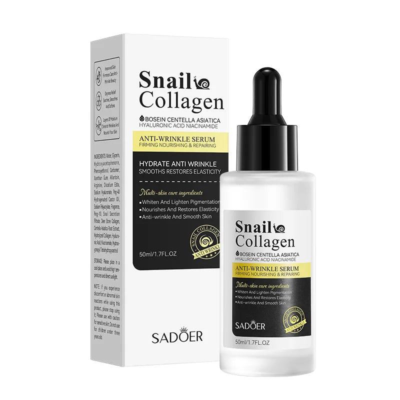Snail Face Serum Anti-aging Wrinkle Removal Collagen Essence Facial Whitening Moisturizing Serum Firming Lifting Skin Care 50ML