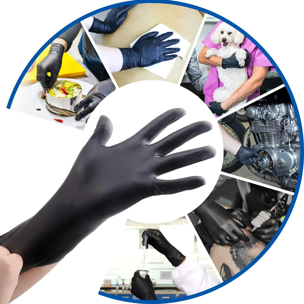 100/50/20PCS Disposable Black Nitrile Gloves For Household Cleaning Work Safety Tools  Gardening Gloves  Kitchen Cooking Tools