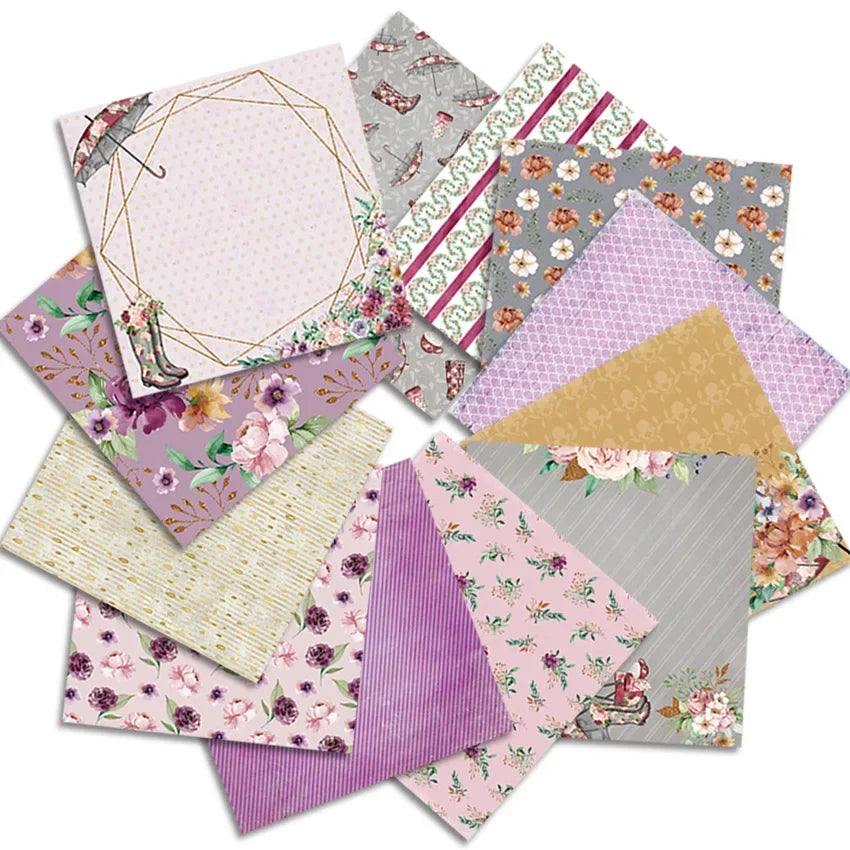 6x6 Scrapbooking Paper Pad  6/12 Sheets Floral Pattern Decorative Paper For Journaling Collage DIY Crafts