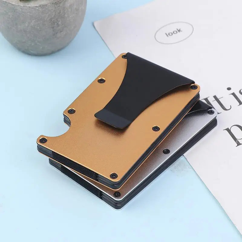 RFID Minimalist Wallet Men Women Slim Credit Card Holder With Money Clip Anti Theft Design For Commuting BusinessGood Quality