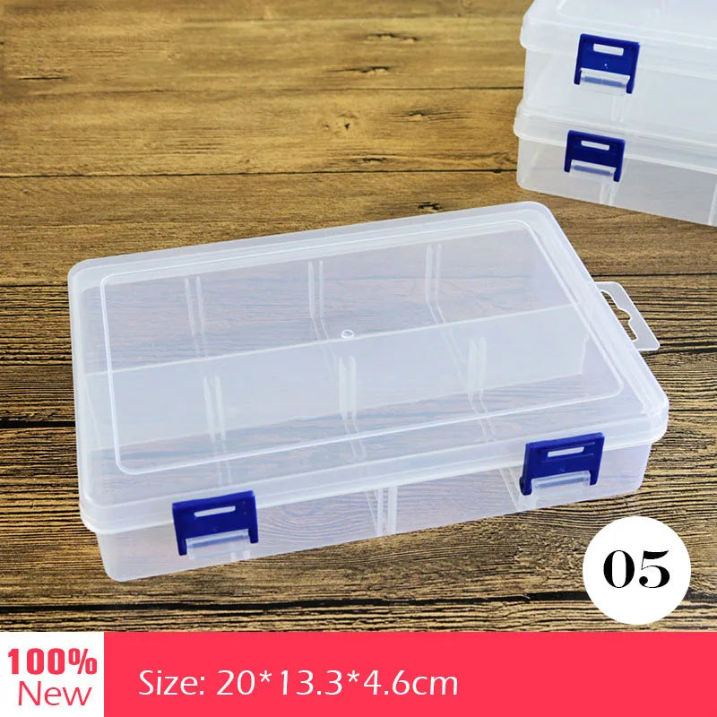Multi Grids Plastic Detachable Storage Boxes Bins for Tools&Jewelry&Fishing Gear&Screw Desk Organizer cajas de madera