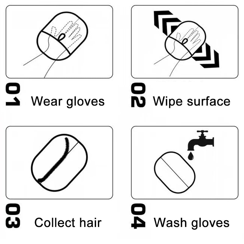 Pet Electrostatic Hair Removal Gloves Dog Cat Hair Removal Brush Gloves Hair Adhesive Gloves Carpet Clothing Hair Cleaning Brush