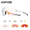 Kapvoe Rimless Photochromic Cycling Glasses UV400 Running Sunglasses Lightweight