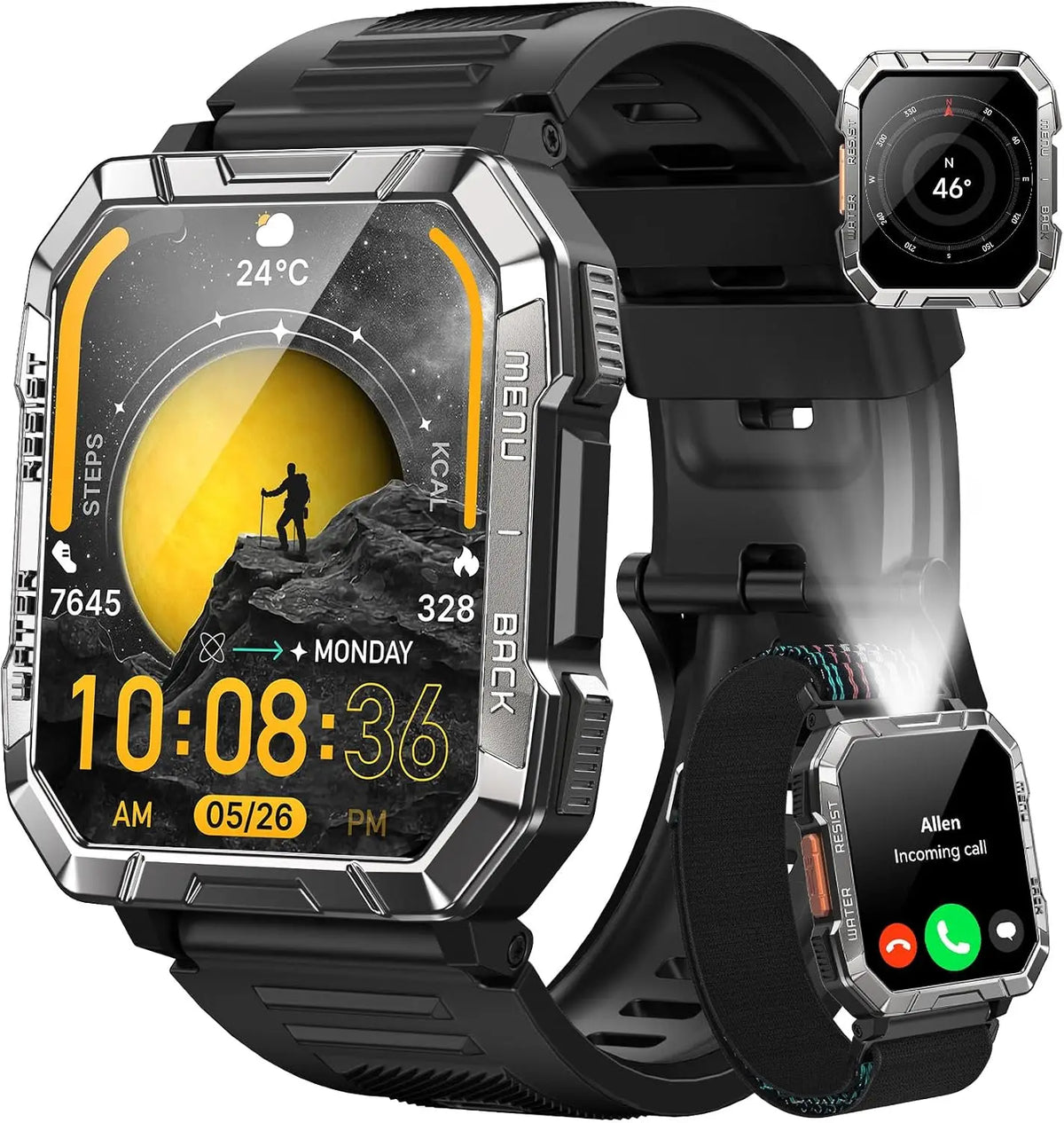 Blackview Military Smart Watch for Men with Flashlight/Compass IP68