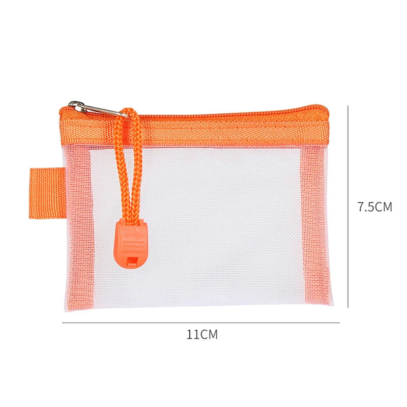 Mini Transparent Nylon Mesh Card Bag Credit ID Card Organizer Portable Coin Purse Lipstick Earphone Data Line Key Storage Bag