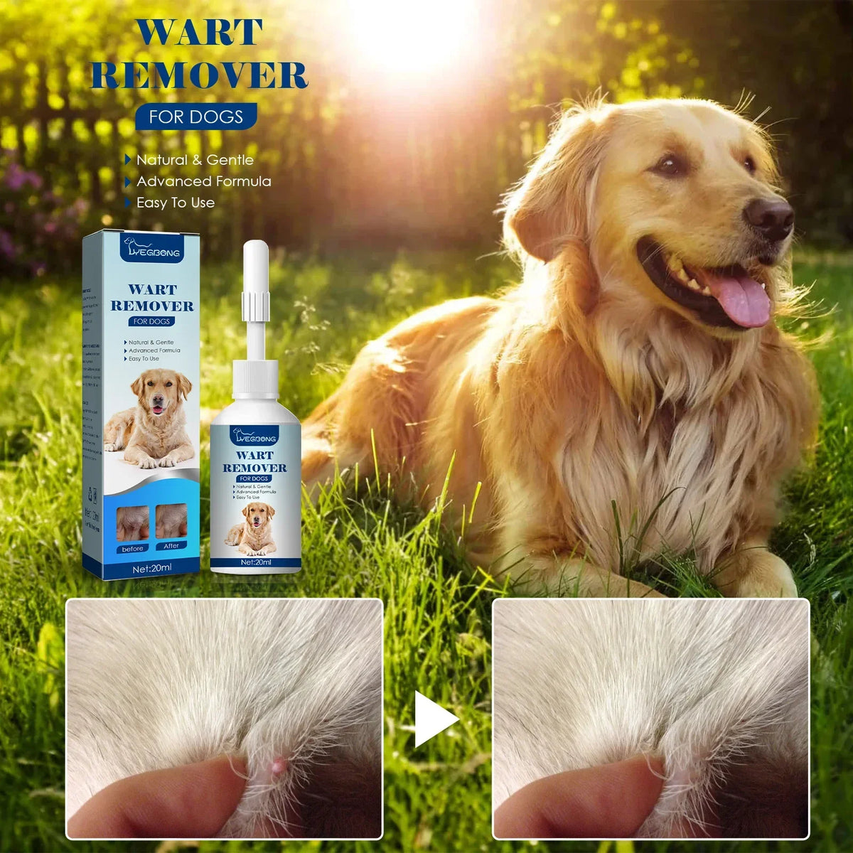 Painless Wart Removal Liquid Dog Wart Remover, Cat Skin Tags Removal Treat against Moles Corn, Skin Repair, Pet Skin Care Liquid