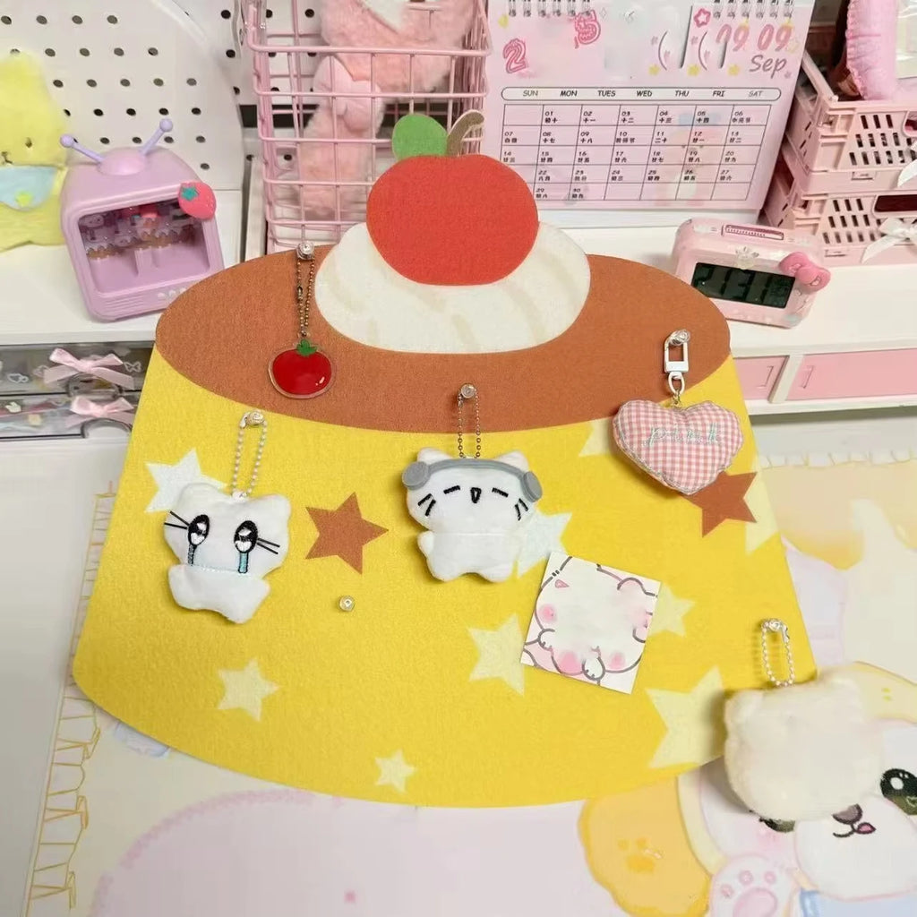 New Pudding Egg Pine Cartoon Felt Cork Board Photo Message Board Wall Dormitory Punch-free Wall Room Decoration Cute Gift 2025