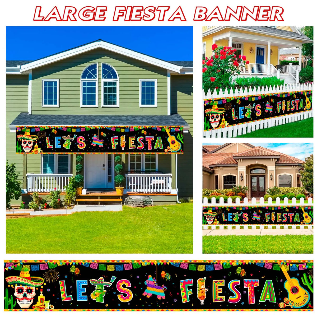 118''x19.6''Mexican Birthday Party Yard Banner