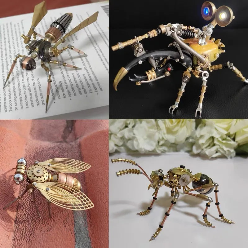 Steampunk mechanical insect big pocket insect model handmade metal creative crafts ornament personalized gift